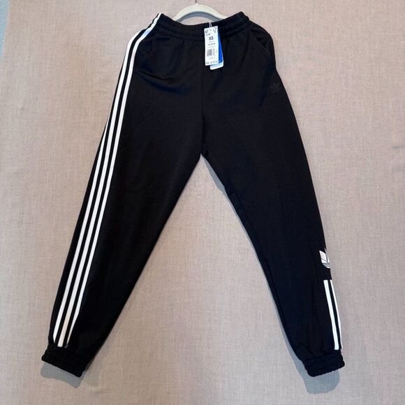 Adidas Originals XS Black Track Pants Joggers Primegreen 3 Stripes Trefoil Logo - Picture 2 of 8